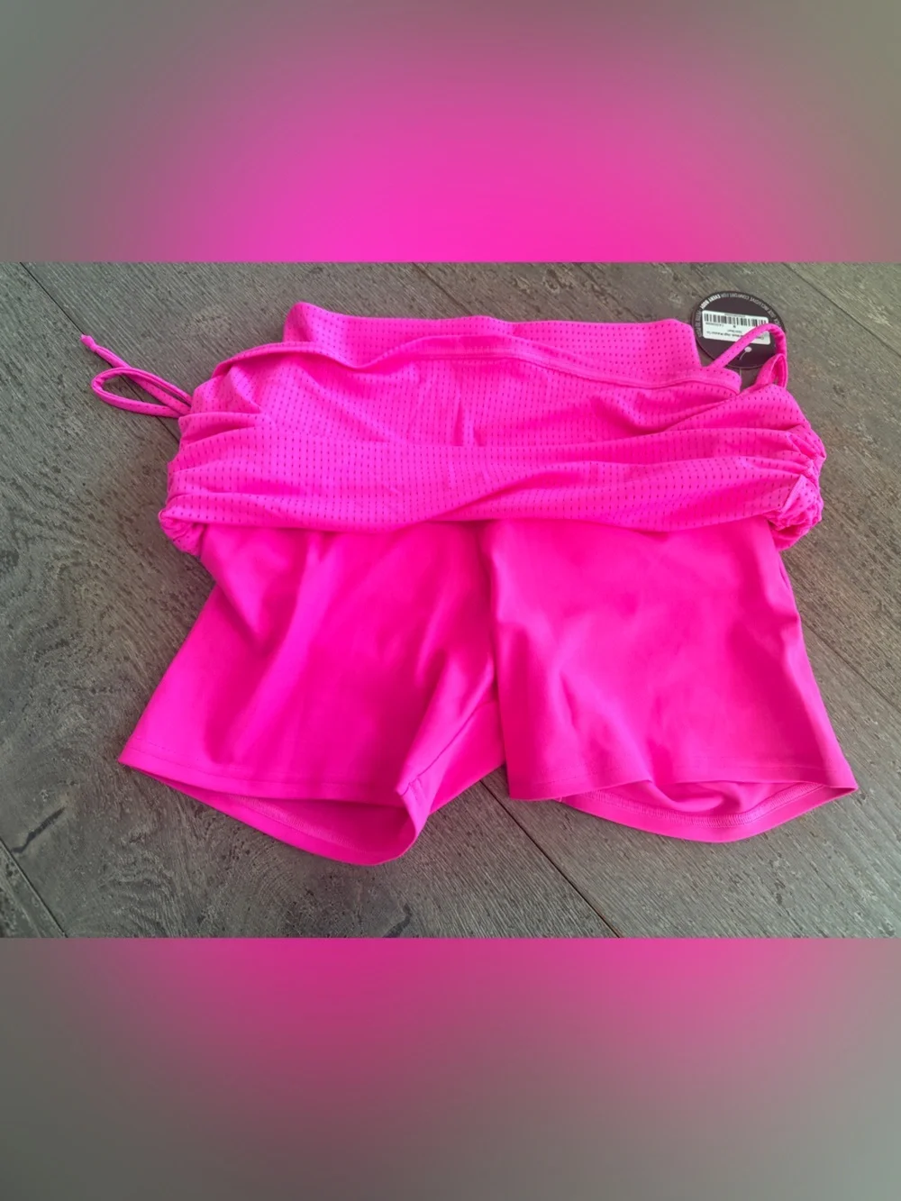 Exotica ExoticAthletica Candy Pink Bball Mesh High Waisted Tie Side Skort Size